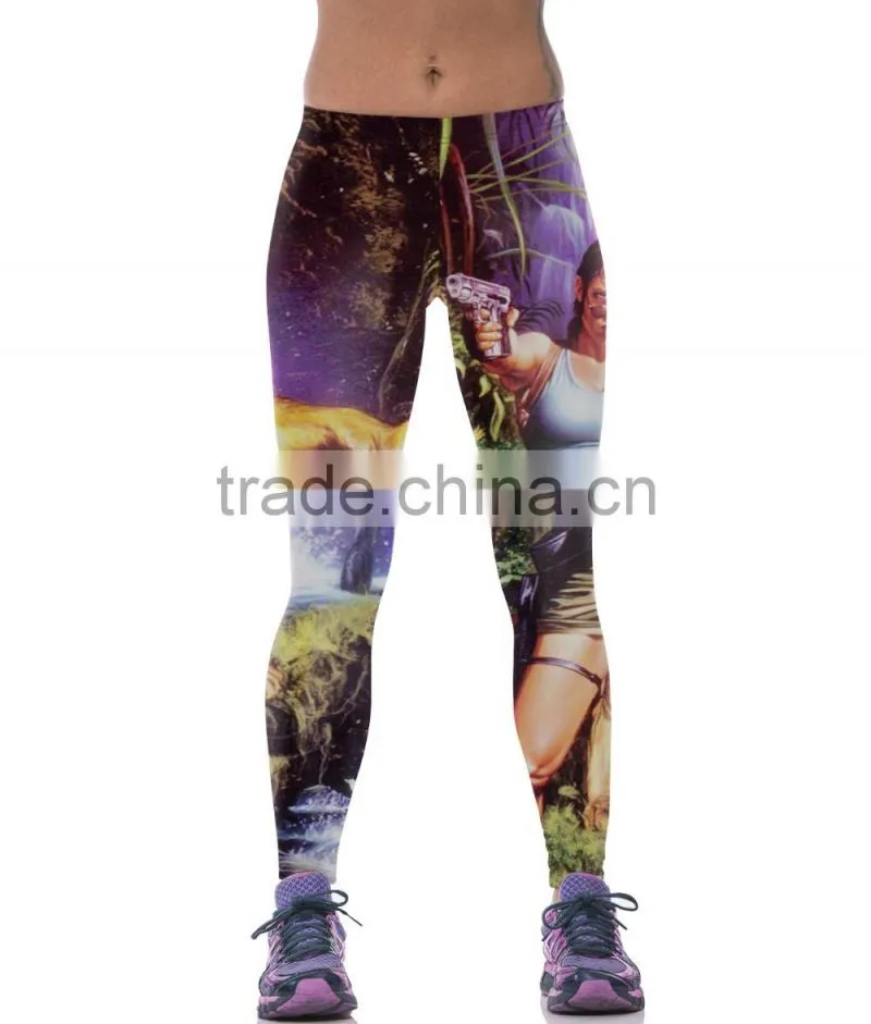 Women The African Lion Print Fitness Quick Dry Exercise Leggings High Waist Mid Calf Energy Pants Trousers