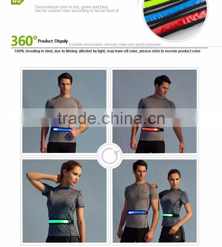Sport running belt LED reflective night waist band