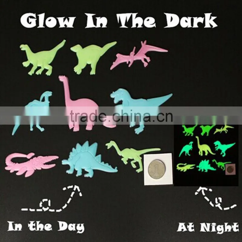 Glow in dark dinosaur wall sticker PP luminous fluorescent wall cling customized removable wall sticker