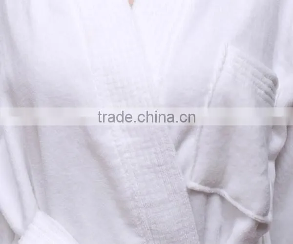 Luxury hotel 100% cotton cut pile Kimono style bathrobe