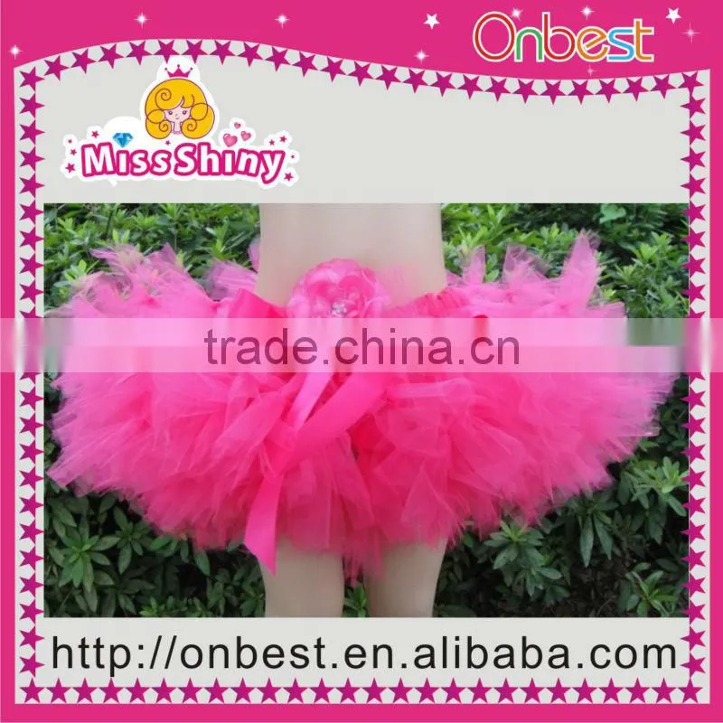 Beautiful Kids Girls Hot Pink Dancewear Polka Dot Princess Pettiskirt