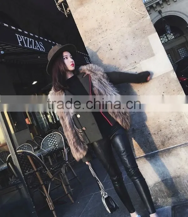 YRFUR YR725 Basic Style Raccoon Fur Gilet Women Hand Knit Fur Vest