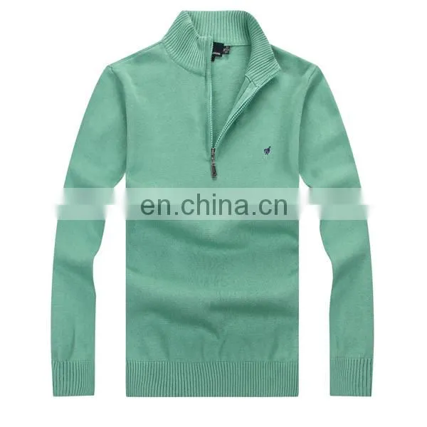 Mens polo neck shirt zipper sweater