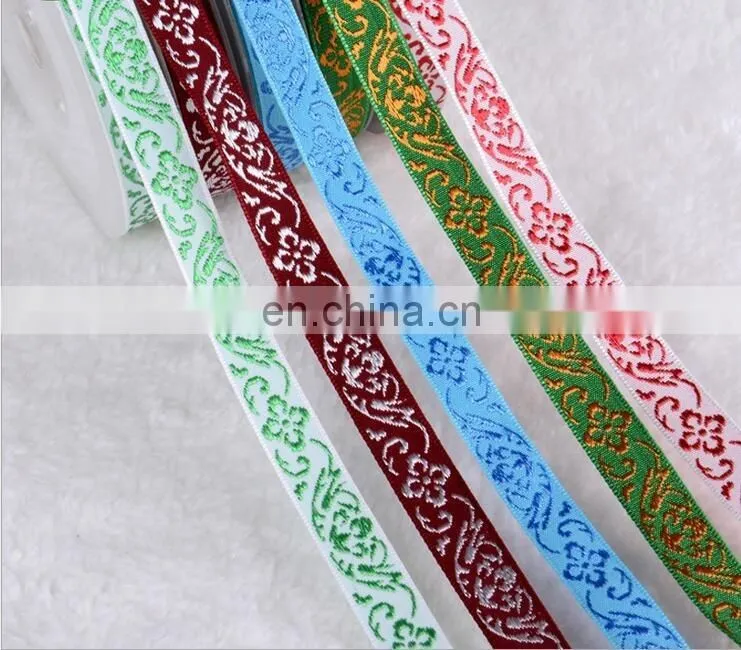 personalized jacquard shiny metallic polyester ribbon
