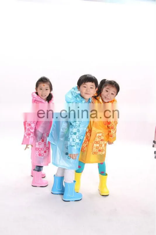 maiyu 2015 cute kids/children polyester raincoats