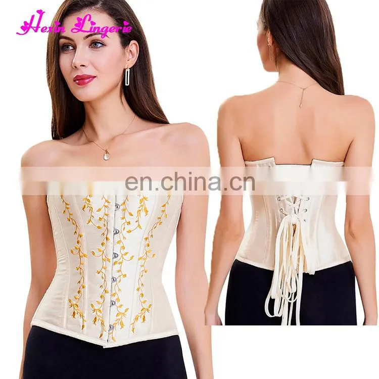 Wholesale Halloween Women Vintage Printed Underbust 14 Latex Corset