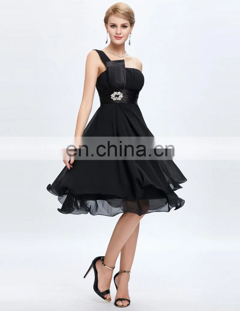 Grace Karin Chiffon One Shoulder Knee Length Bridesmaid Dresses CL4095