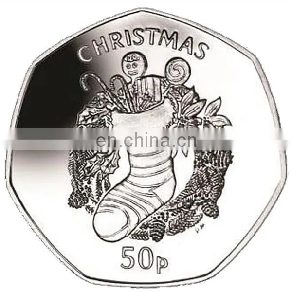 Chirstma gifts embossed plastic token coin