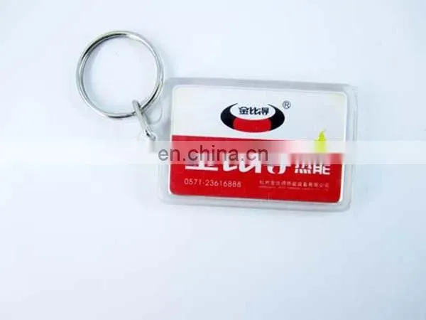 Oval shape custom card inserted Acrylic keychain