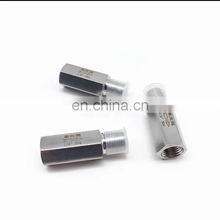 304 stainless steel inner and outer wire check valve 1/4 grinding in and out check valve