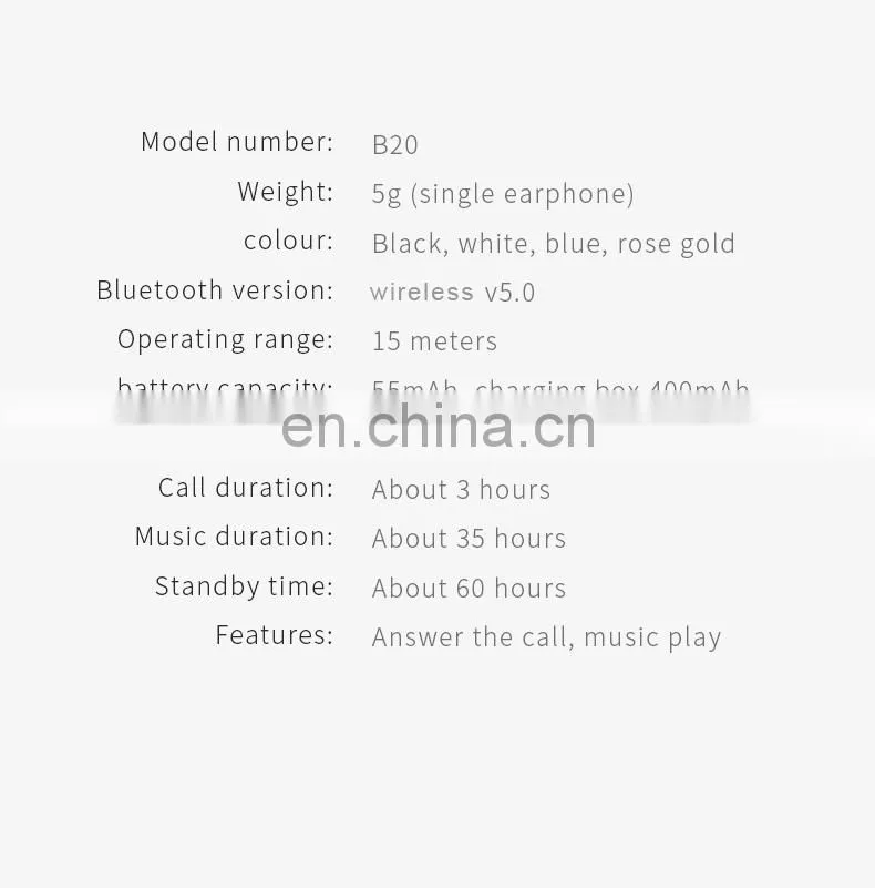 2021 New Sport Stereo Music Tws Mini Air Dots Earphone B20 B169 B171 Headphones For Android & Ios Auriculares