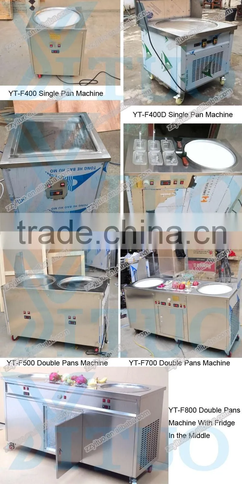 Double Pans Rolled Fry Ice Cream Machine