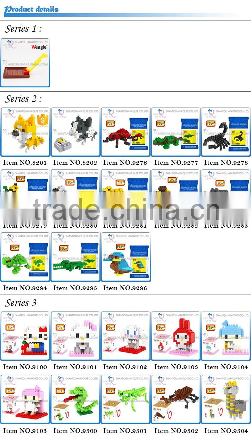 2016 new products Mini Qute loz diamond block 3d puzzle educational toys 3d games 3d puzzle toy