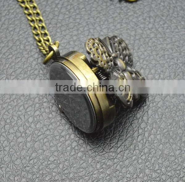 world cup 2014 watches retro fashion butterfly style necklace chain quartz pocket watch