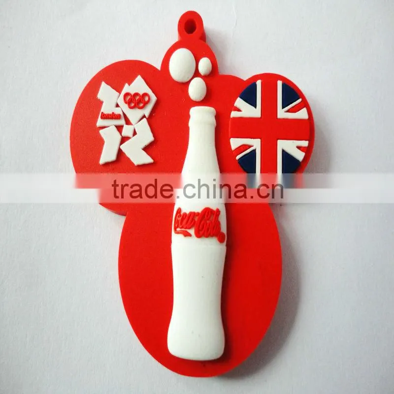3D banana PVC rubber keychain, free custom made logo