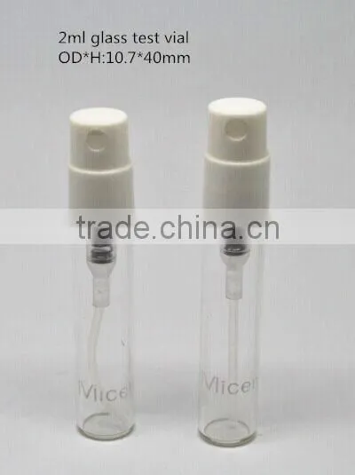 2ml clear glass with pump sprayer, perfume atomizer,fragrance oil sprayer vial