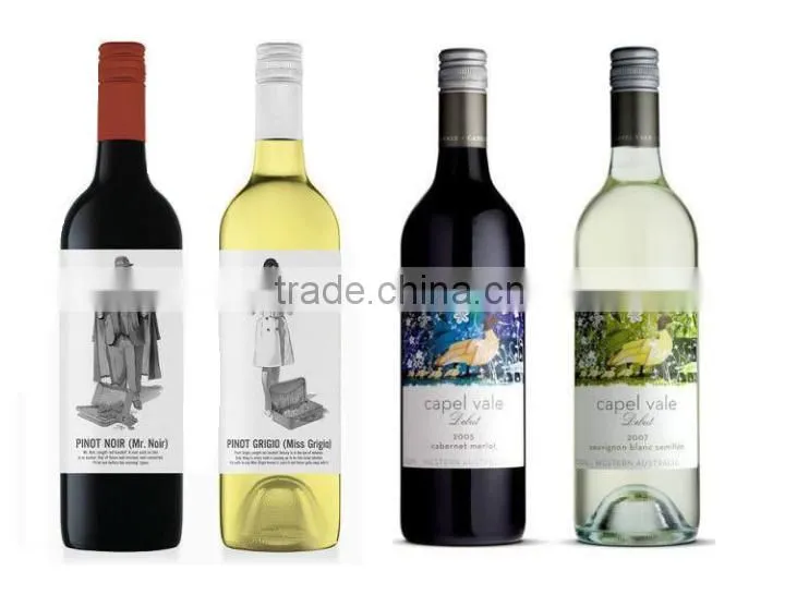 Cutom design printing label sticker for wine bottle with logo