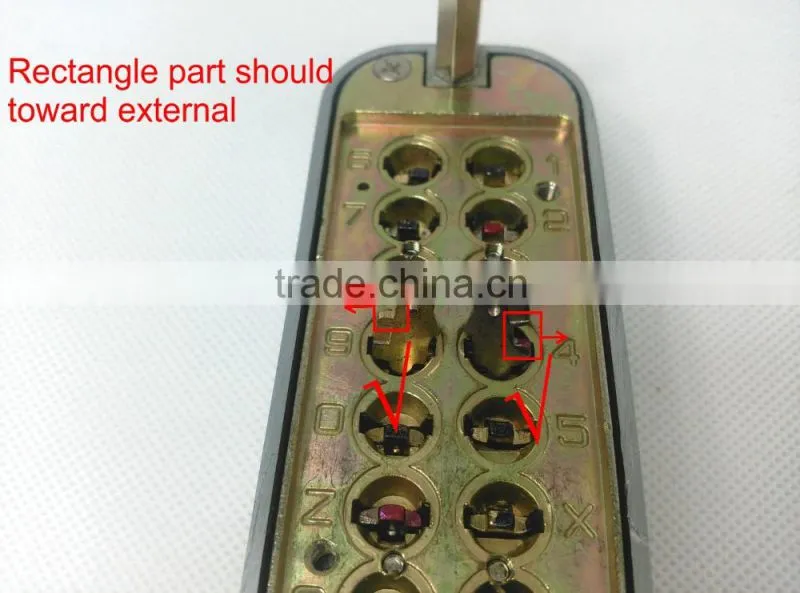 OSPON mechanical keyless entry glass door lock stain chrome OS25A