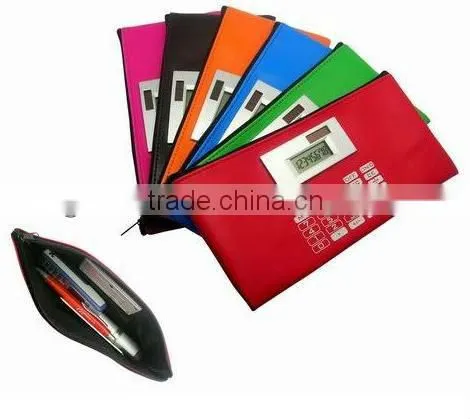 PVC pencil case with calculator with Compartments