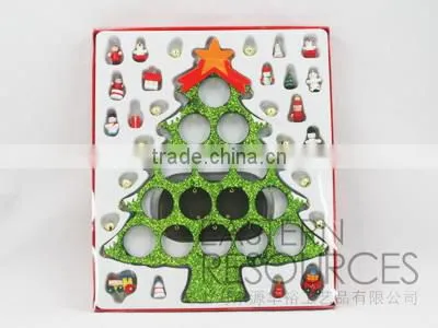 Wooden Tabletop Christmas Glitter Tree Ornament Kit