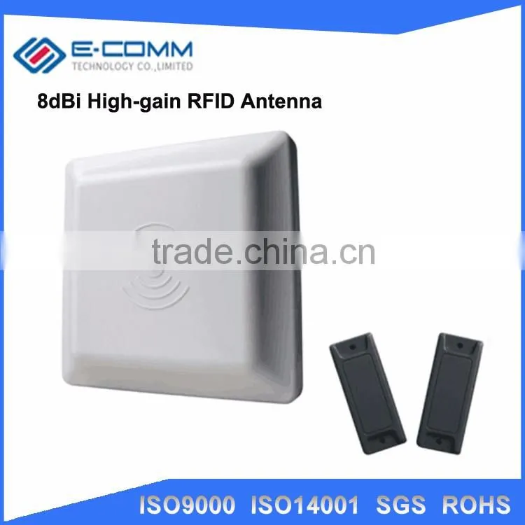 HOT SALE! UHF RFID reader 8dbi Antenna RS232/RS485/Wiegand Read 3-8M Integrative UHF RFID Reader+2 rfid Tags