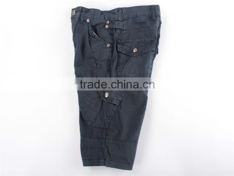 Men cheap 100%cotton stock apparel washed cargo shorts