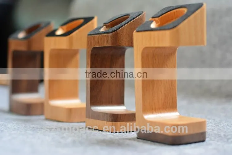 2015 new design Wood Grain stand Charger Holder For Apple Watch