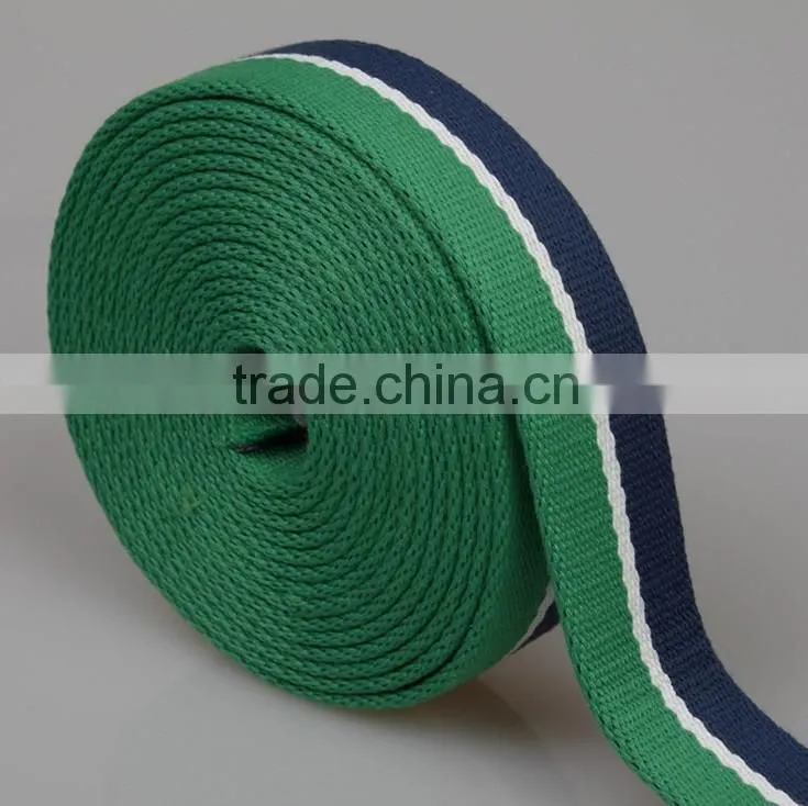3.5cm multicolor polyester and cotton twill webbing,Factory custom wholesale, Clothing & Accessories luggage webbing