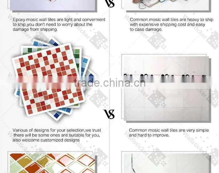 Yashi Removable waterproof kitchen tile sticker for wall decoration