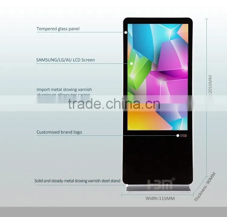Discount 55 inch lcd screen player multi touch screen kiosk