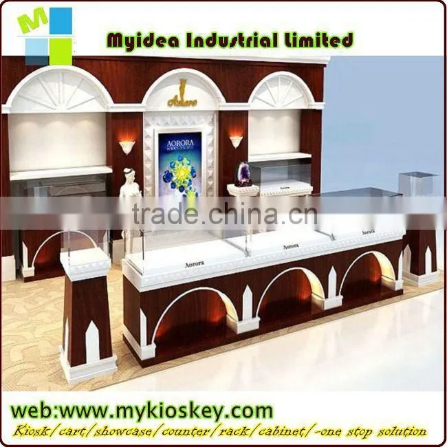 Shopping mall mini jewelry kiosk attractive design mall jewelry shop kiosk