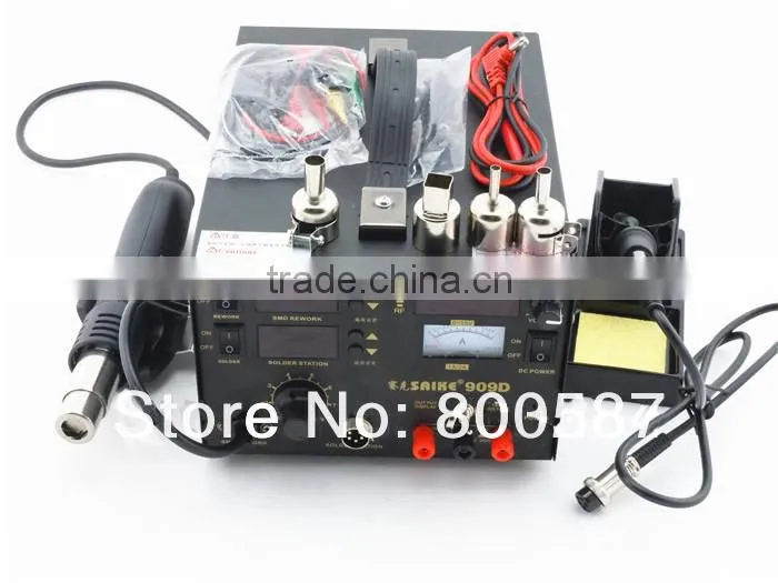 High quality !!! bga welding machine SAIKE 909D 3IN1 REWORK STATION Hot Air Gun SMD Soldering Iron Power Supply welding machine