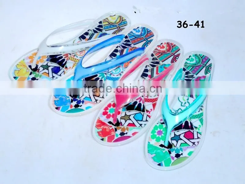 2015 flip flops hot sale PVC Ladies Slippe