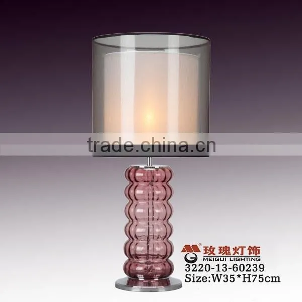 aqua lamp glass table