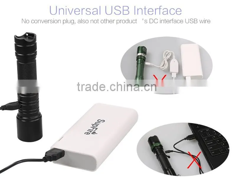 A5 USB flashlight XPE LED rechargeable led torch