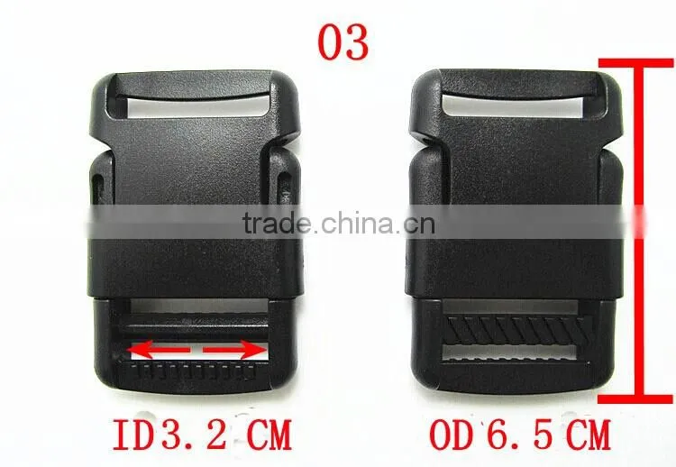 Black Plastic regulating buckle High Cost Performance Plastic Buckle for Bags&Belt in Different Sizes