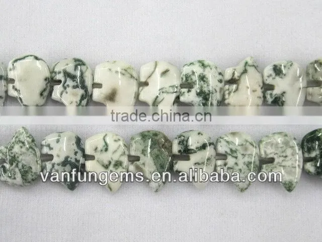 Hot-seller carved white turquoise bear beads nacklace for wholesale gems