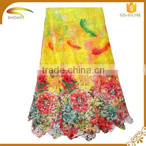 NG06007 Customers wholesale African glitter lace for garment wedding dress making fabric