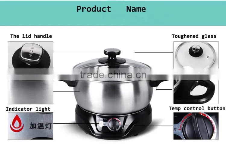 Electric stainless steel mini hot pot