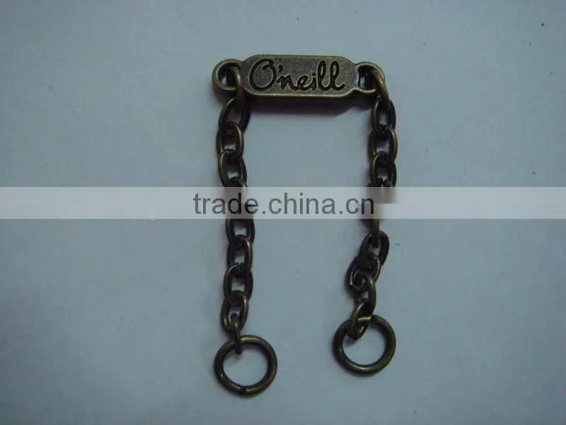 antique brass metal plate chain