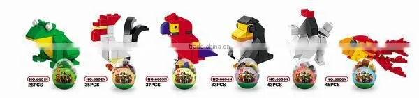 DIY Building Block,6 designs animals set,mini animal block