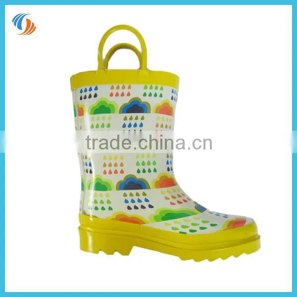 Kids rain boots with handle