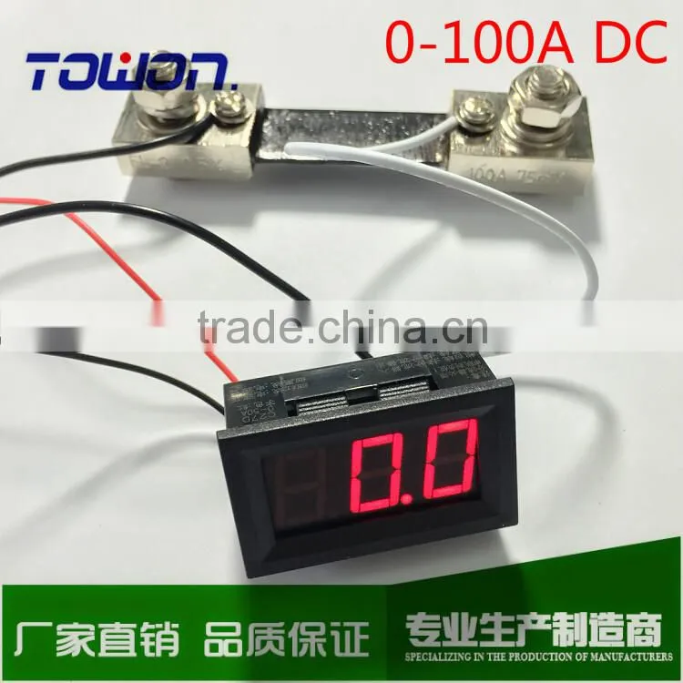 LED DC0-100A Digital Panel Ammeter AMP Ampere Meter with 100A/75mV Shunt