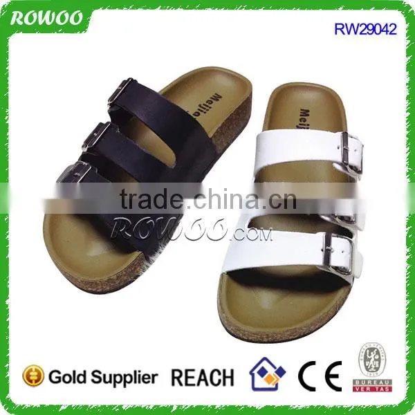 New style buckles design cork OEM women slippers