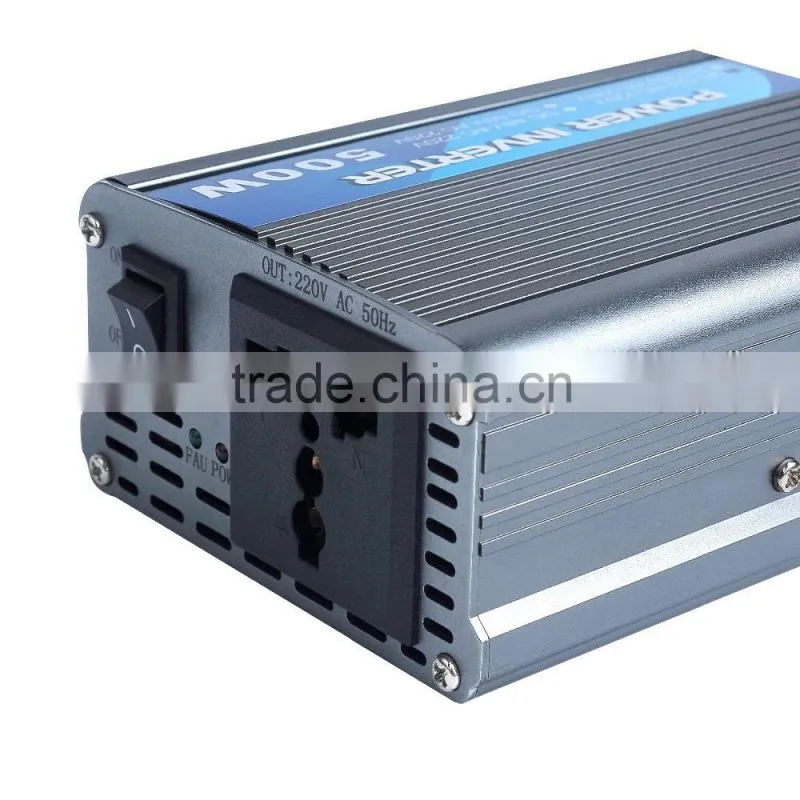 Multipurpose and High Quality 500W DC12V to AC220V Power Inverter for car,trucks,ship, solar off-grid power system
