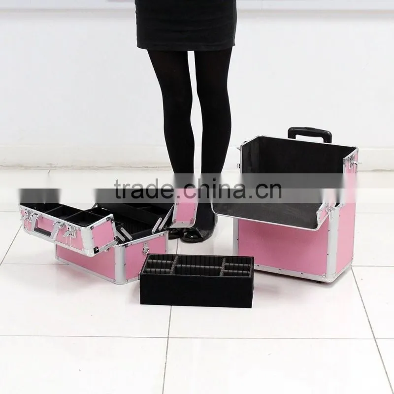 Cosmetic Boxes Hairdressing Make up Vanity Case Trolley Beauty Makeup Nail Art case