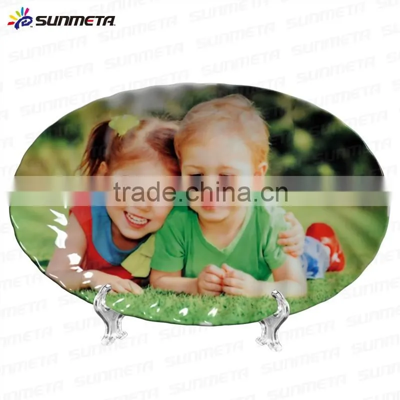 China Manufactory subimation rim golden wavy plate w