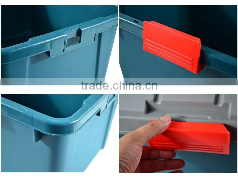 Portable plastic tool boxes with hardware