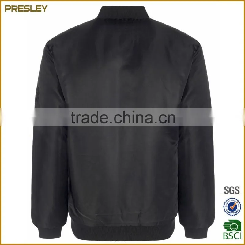 Presley oem custom blank high quality satin bomber jacket for man wholesale