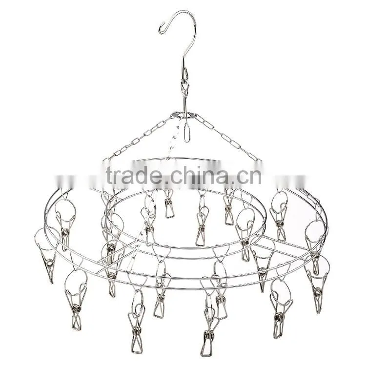 round shape bathroom metal stainless steel towel hanger with 20 pegs